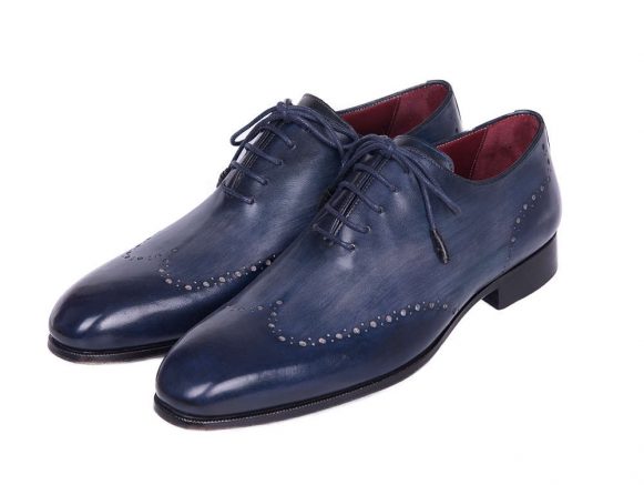 Wingtip Navy Hand-Painted Wholecut Oxford