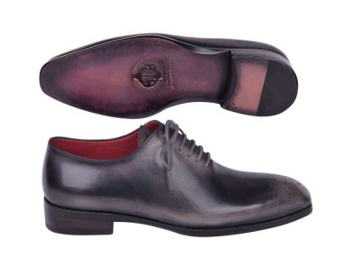 Hakiki Deri Gri & Siyah Oxford Tarzı Ayakkabı