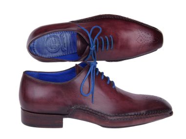 Hakiki Deri Bordo Opanka Dikişli Oxford Tarzı Ayakkabı