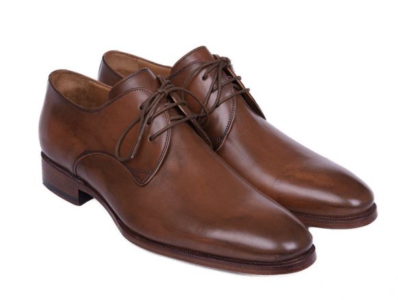 Brown Plain-Toe Derby Shoes