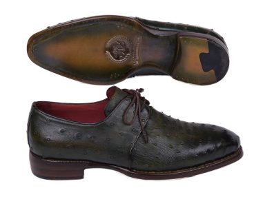 Goodyear Welted Genuine Ostrich Derby Green