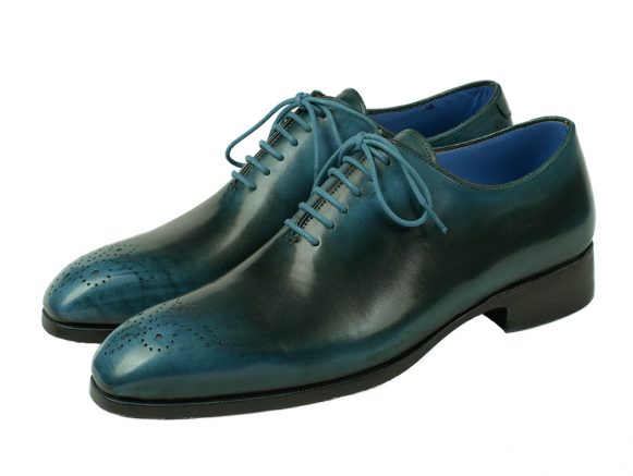 Blue & Black Hand-painted Wholecut Oxford
