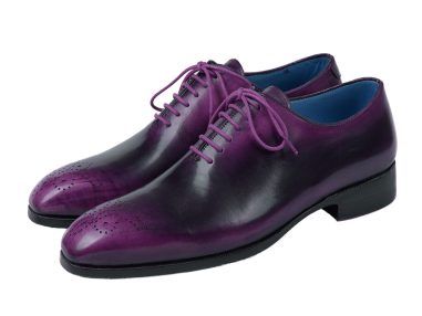 Hakiki Deri Mor&Siyah Oxford Tarzı Ayakkabı