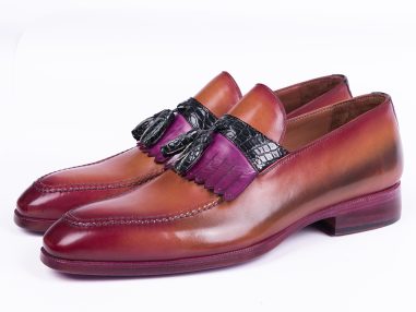 Hakiki Deri Çok Renkli El Boyaması Loafer Ayakkabı