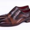 Captoe Handpainted Brown Oxfords