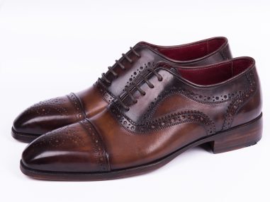 Captoe Handpainted Brown Oxfords