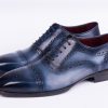 Captoe Handpainted Navy Oxfords