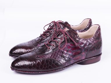 Hakiki Piton Derisi Bordo & Lila Casual Ayakkabı