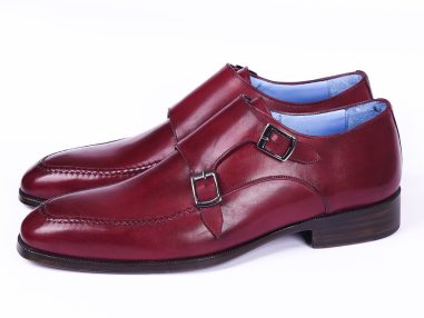 Kırmızı Çift Tokalı Dana Derisi Ayakkabı