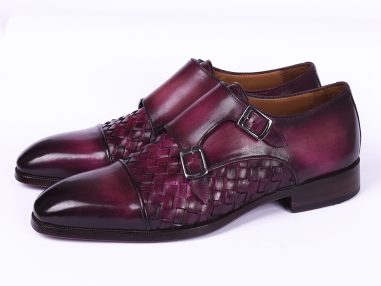 Burgundy Handpainted Captoe Double Monkstraps