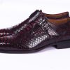 Genuine Python Skin Burgundy & Black Single Monkstrap
