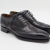 Genuine Calfskin Grey & Black Goodyear Welted Oxford Shoes