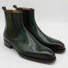 Genuine Calfskin Green & Black Goodyear Welted Chealse Boots