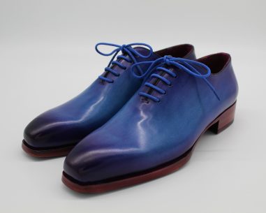 Genuine Calfskin Blue & Purple Goodyear Welted Oxford Shoes
