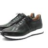 Genuine Calfskin Dark Green Handmade Sports Shoes