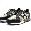 Genuine Iguana & Python Black & Natural Handmade Sports Shoes