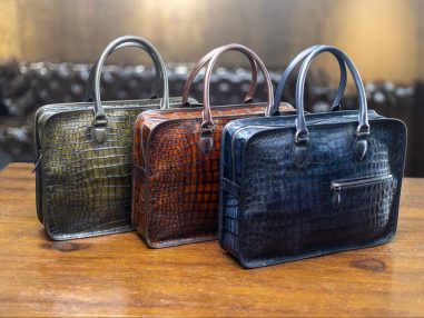 Hakiki Timsah Derisi El Yapımı Çanta