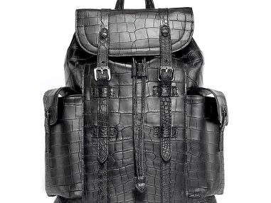 Hakiki Timsah Derisi El Yapımı Sırt Çantası