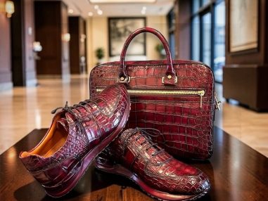 Hakiki Timsah Derisi Spor Model Hakiki Timsah Derisi Evrak Çantası Set