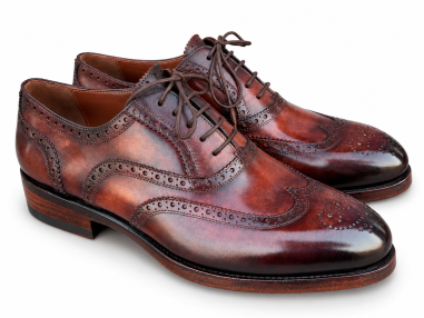Hakiki Deri Goodyear Welted Bordo&Taba Oxford El Yapımı Ayakkabı